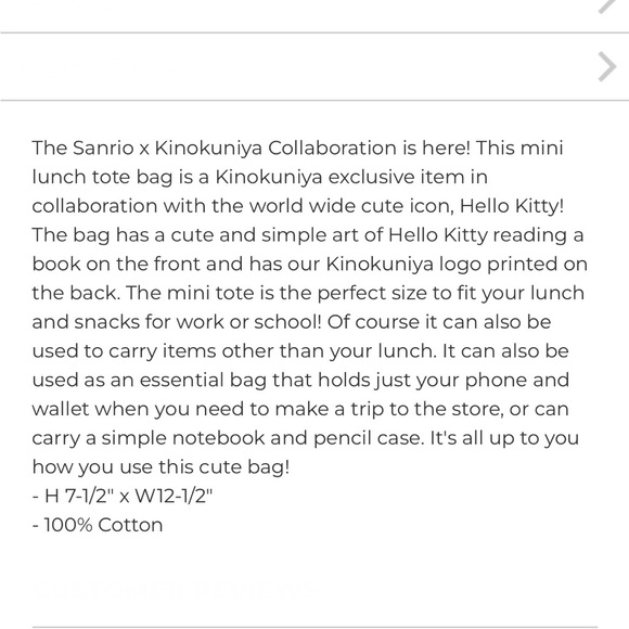 NWT hello kitty denim small tote - Picture 5 of 9